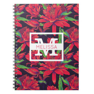 Caderno Espiral As flores e os colibris   adicionam seu nome