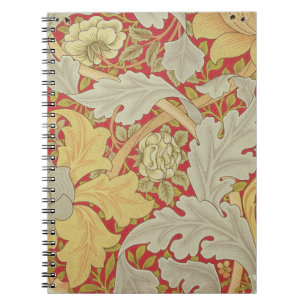 Caderno Espiral As folhas do Acanthus e selvagem aumentaram em um