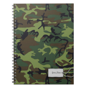 Caderno Espiral As forças armadas verdes do exército camuflam