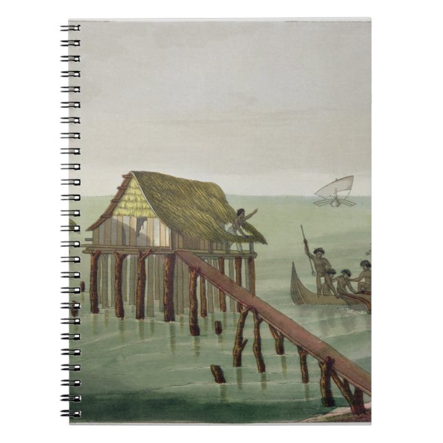 Caderno Espiral As habitações do tribo de Papu, Rawak, chapeiam 22 (Frente)