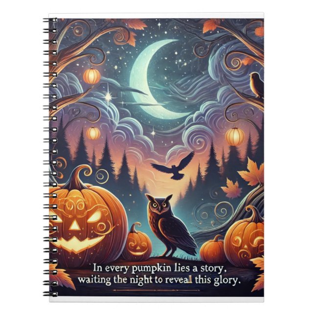 Caderno Espiral As histórias escondidas das abóboras do Halloween (Frente)