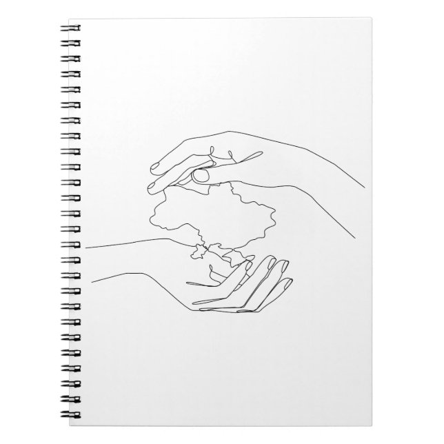 Caderno Espiral As mãos humanas protegem a Ucrânia. ucraniano (Frente)