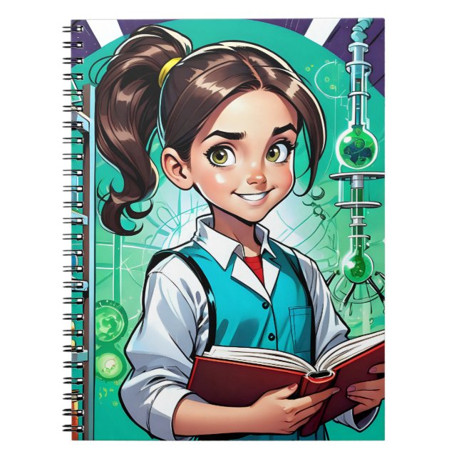 Caderno Espiral As Meninas Amam a Ciência! (Frente)