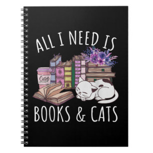 Caderno Espiral As Mulheres Só Precisam De Livros E Gatos.