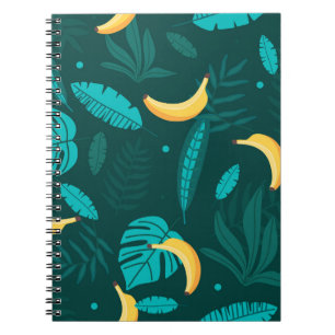 Caderno Espiral As palmeiras tropicais deixam um padrão sem costur
