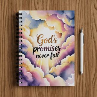 Caderno Espiral As promessas de Deus nunca falham, fé cristã