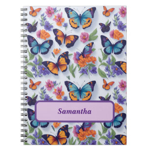 Caderno Espiral Asa de Borboleta Brilhante e Bonita Revista de Ano