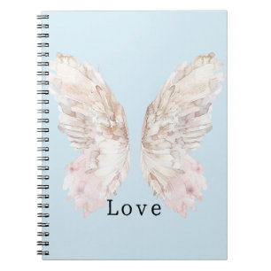 Caderno Espiral Asas bonito da Borboleta Rosa