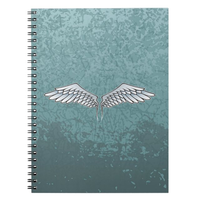 Caderno Espiral Asas de cinza azul (Frente)