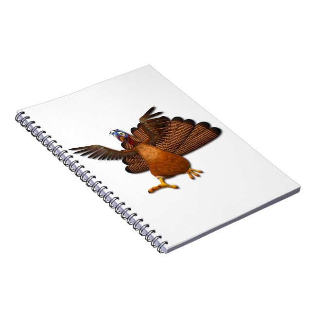 Caderno Espiral Asas de peru de SlipperyJoe de Ação de Graças colo (Lado Direito)
