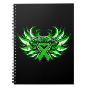Caderno Espiral Asas do coração da consciência da doença bipol