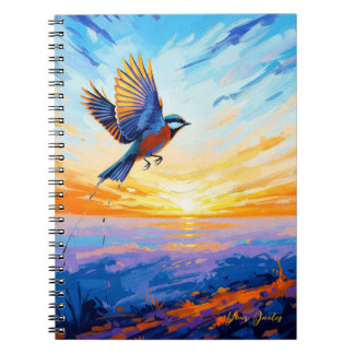 Caderno Espiral Asas Douradas ao Nascer do Sol