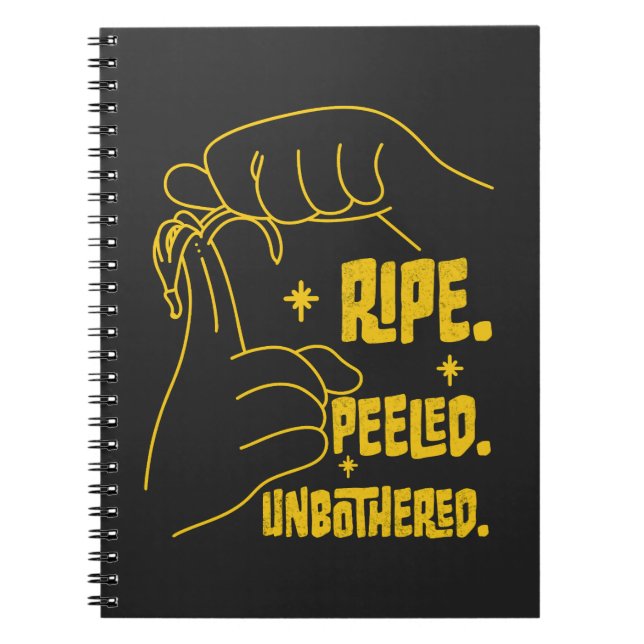 Caderno Espiral ASL Banana Design - Ripe, Peeled, Unbothered   (Frente)