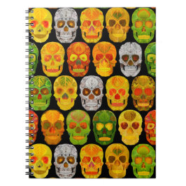 Caderno Espiral Aspen Leaf Skulls padrão sem falhas 2018