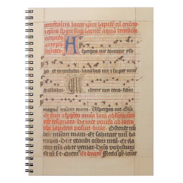 Caderno Espiral Asperme-me - Manuscrito Gregoriante Chant Medieval (Frente)