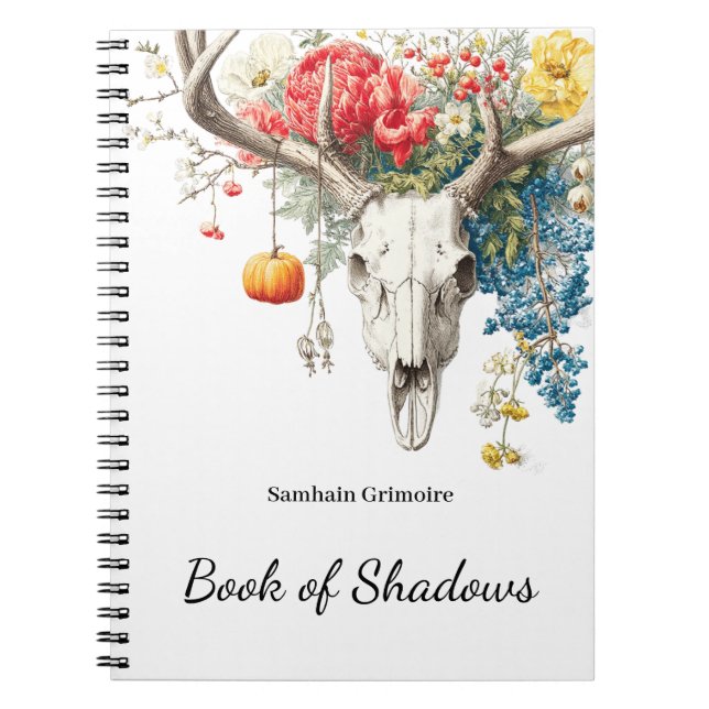 Caderno Espiral Assentos Místicos | Samhain Grimoire Book of Shado (Frente)