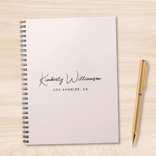 Caderno Espiral Assinatura Chic Monograma Rosa Negócios