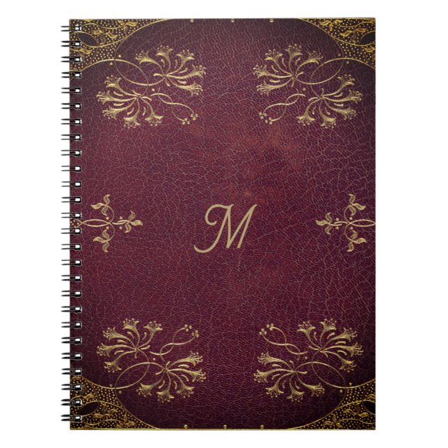 Caderno Espiral associação antiga de livros - aparência de couro (Frente)