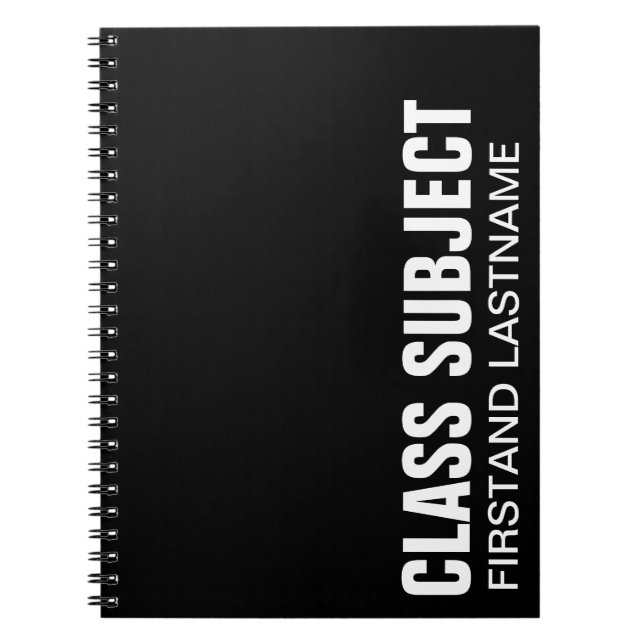 Caderno Espiral Assunto Negro Personalizado (Frente)