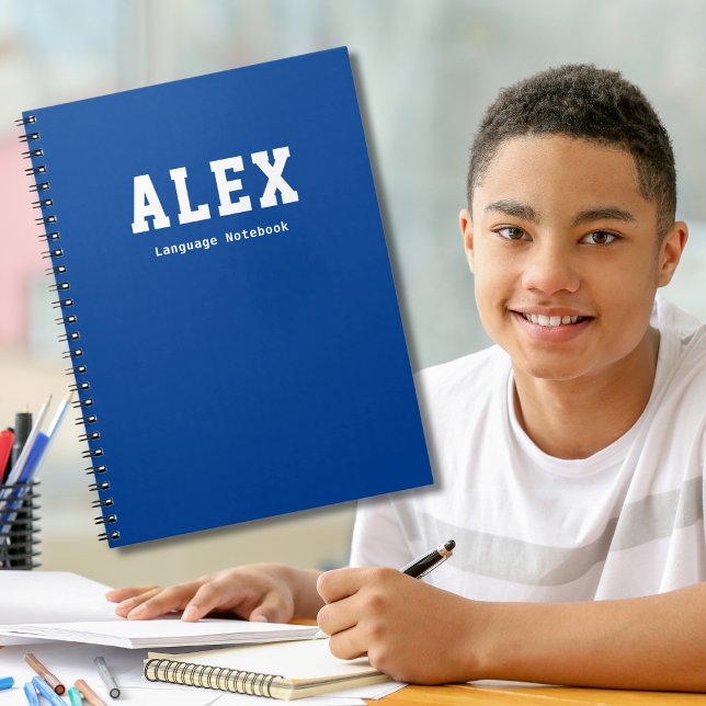 Caderno Espiral Assunto Simples da Escola Personalizada Azul (Criador carregado)