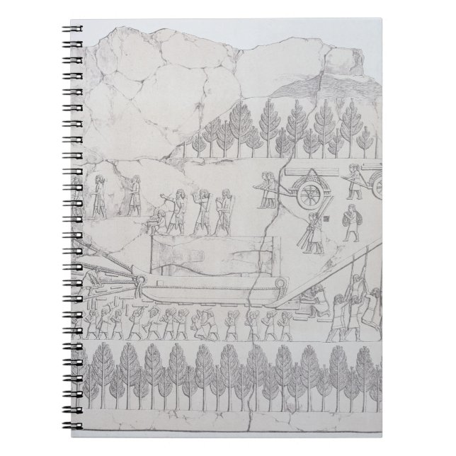 Caderno Espiral Assyrians que movem uma Bull voada em um pequeno (Frente)