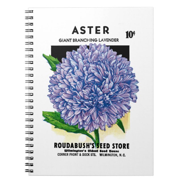 Caderno Espiral Aster Vintage Seed Packet (Frente)