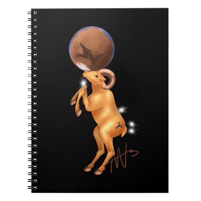 Caderno Espiral Astro Aries Mars Zodiac (Frente)
