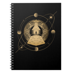 Caderno Espiral Astrologia da Pirâmide Egípcia Sagrada Geometria