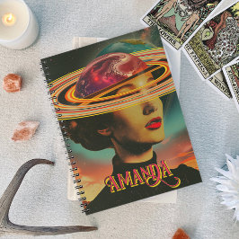Caderno Espiral Astrologia oculta de colagem retrô mística Oracle