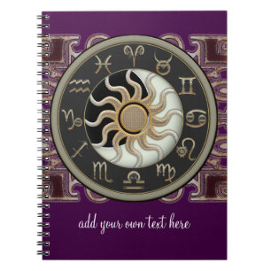 Caderno Espiral Astrologia Sun e design da lua personalizado