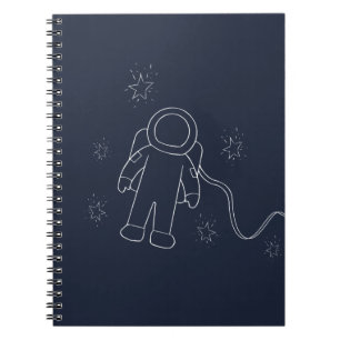 Caderno Espiral Astronaut in Space Spaceman Galaxy and Stars