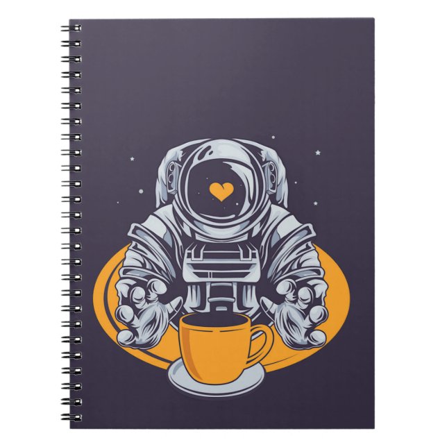 Caderno Espiral Astronauta Adora Café (Frente)