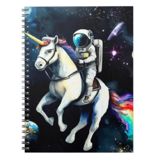 Caderno Espiral Astronauta Cavalgando no Espaço - Ciência Engraçad