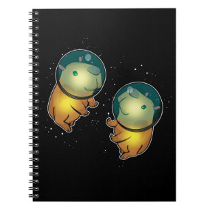 Caderno Espiral Astronauta Espacial Capybara Oferece Presentes Par