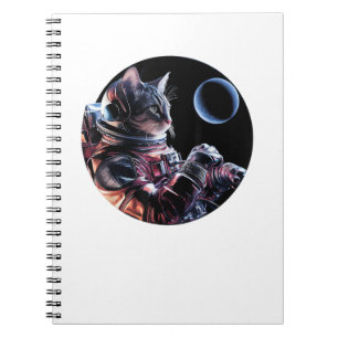 Caderno Espiral Astronauta Gato com Planeta