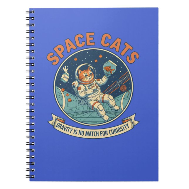 Caderno Espiral Astronauta Gato Espacial (Frente)