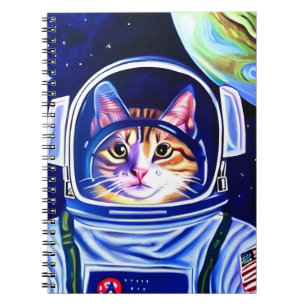 Caderno Espiral Astronauta Gato no Espaço