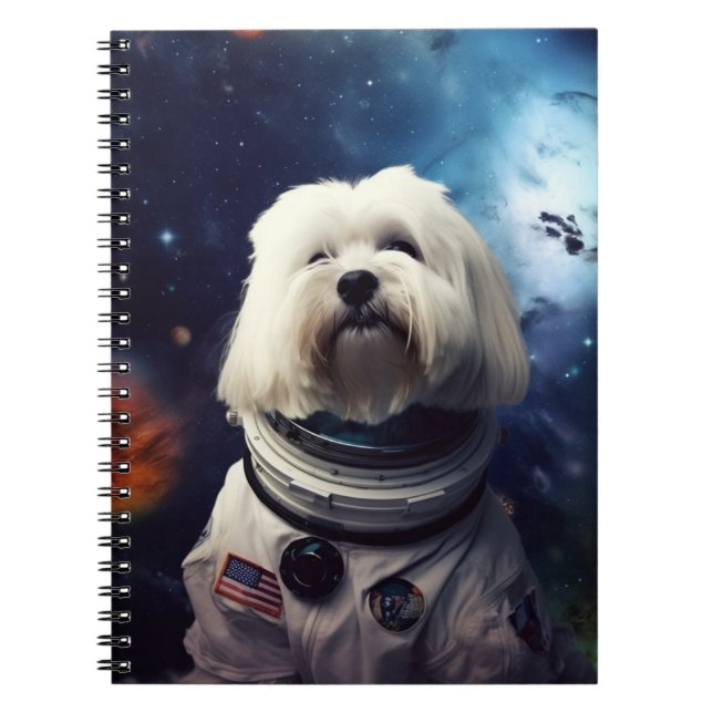 Caderno Espiral Astronauta Havanês na Escola de Crianças Espaciais (Frente)