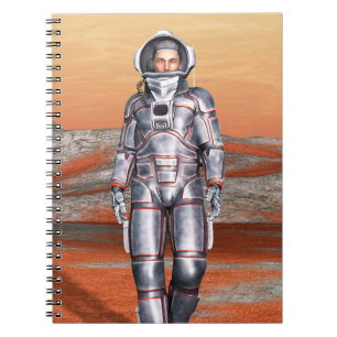 Caderno Espiral Astronauta Mars Space Explorer no Planeta de Alien