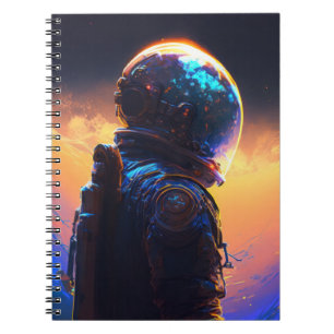 Caderno Espiral Astronauta World Discovery Painting Human Universe