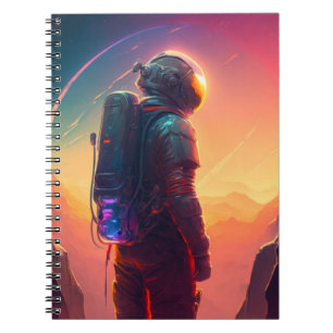 Caderno Espiral Astronauta World Discovery Painting Human Universe