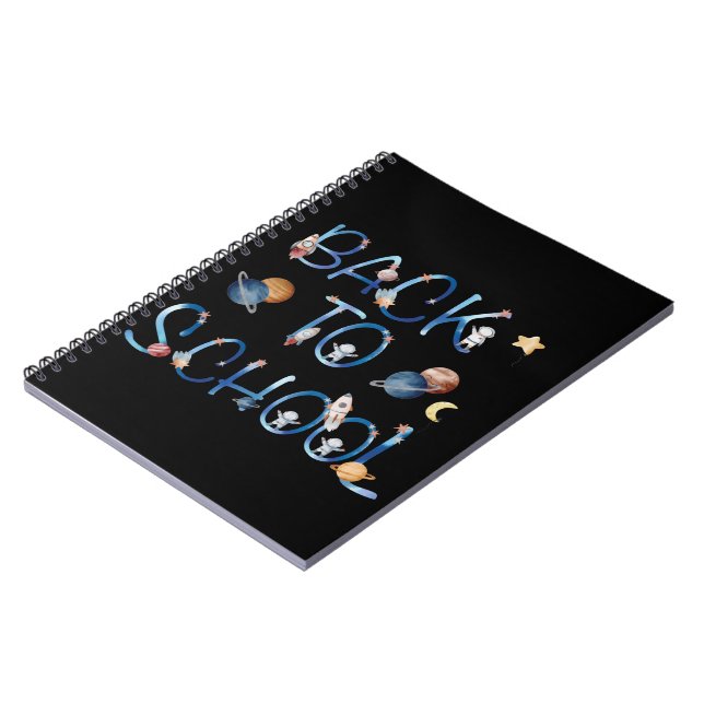 Caderno Espiral Astronautas Planetas Espaço, de volta à escola (Left Side)