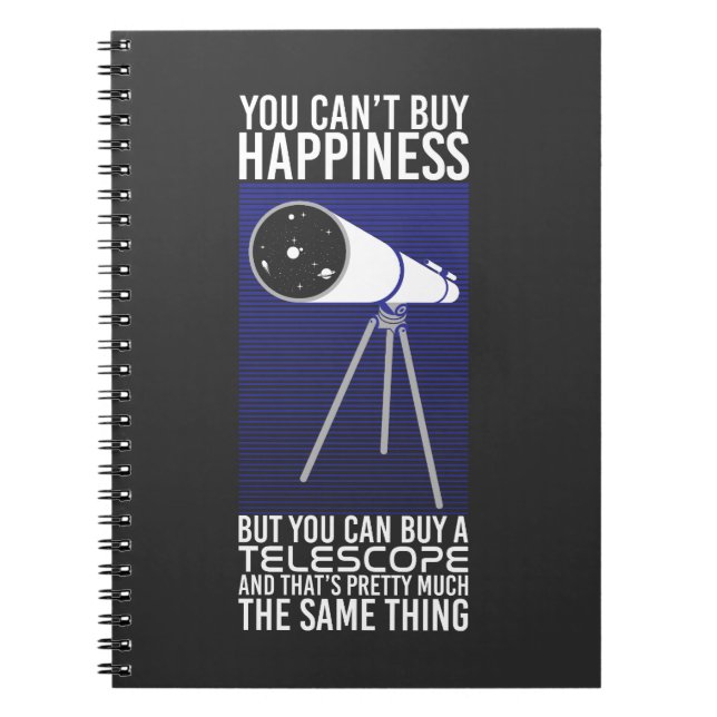 Caderno Espiral Astronomia - Não se pode Comprar a felicidade (Frente)