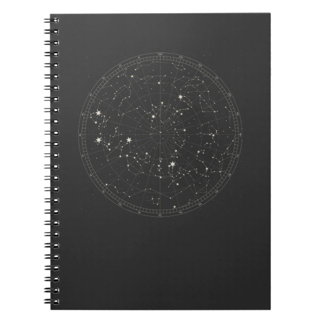Caderno Espiral Astronomia Sky Map Stars Constelação do Horoscópio (Frente)