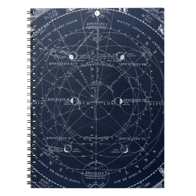 Caderno Espiral Astronomy vintage navy historical  (Frente)