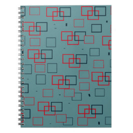 Caderno Espiral Ataque Vermelho e Teal Quadrado