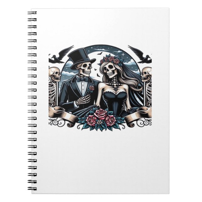 Caderno Espiral Até a morte nos fazer parte - amor gótico (Frente)