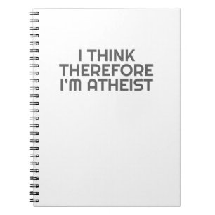 Caderno Espiral Ateísta Engraçado Acho Que Portanto Sou Ateísta