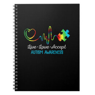 Caderno Espiral Atenção ao Amor ao Vivo Aceita Autismo