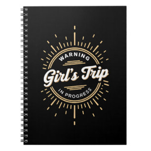 Caderno Espiral Atenção Viagem de Meninas em Andamento Férias de V